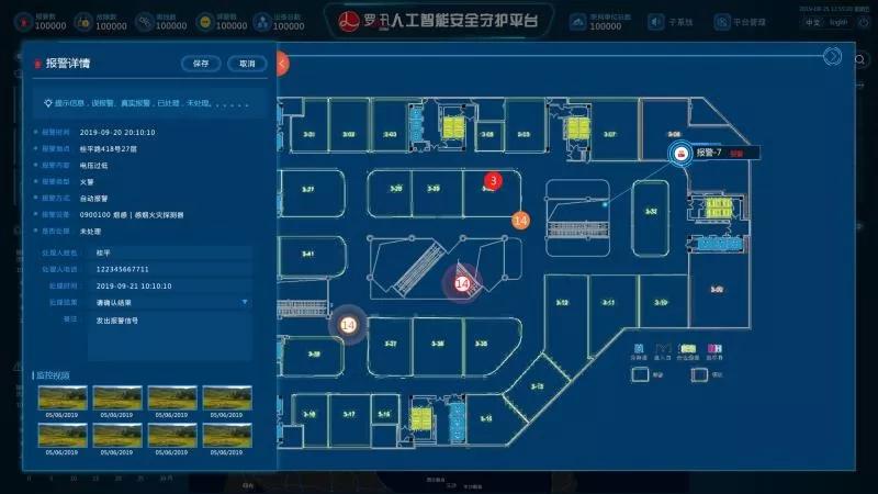 安全守護(hù)平臺大屏界面，實(shí)時全面展示感知系統(tǒng)